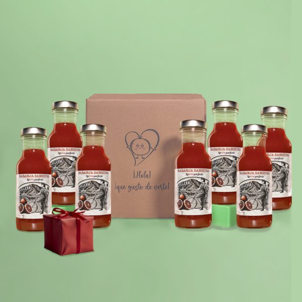 Zumo de naranja sanguina ecológico La Imperfecta 7 botellas + regalito